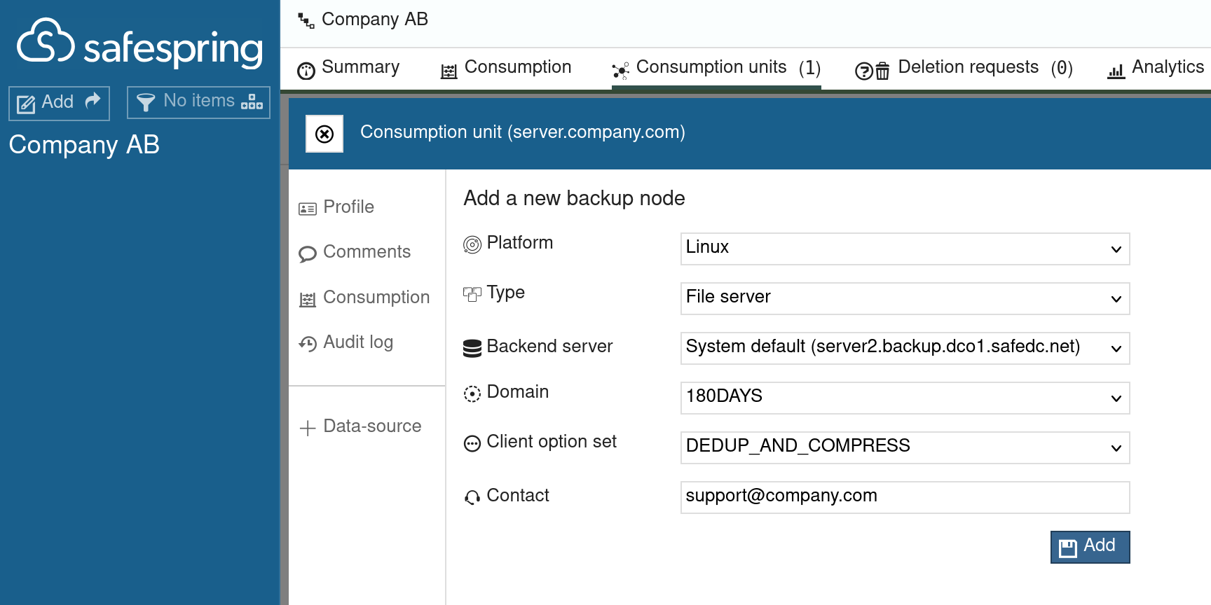 Consumption Unit New Node