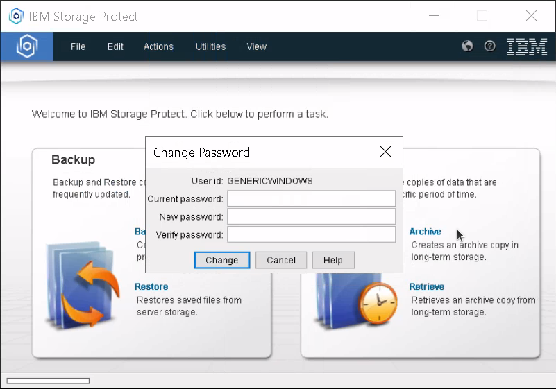 Changing Password in the GUI