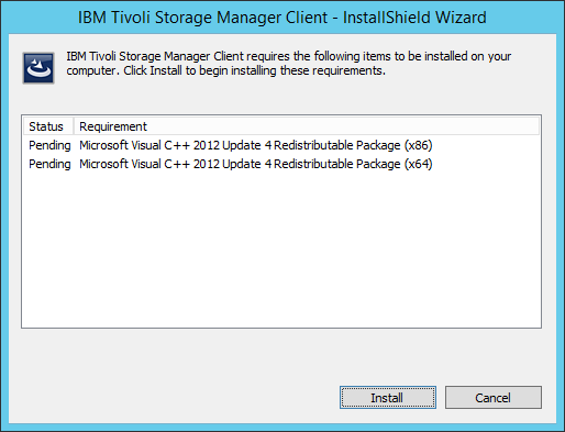 Tivoli Storage Manager Client - InstallShield Wizard
